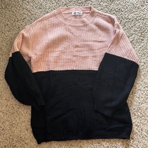Angashion pink & black sweater